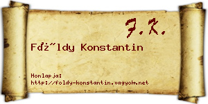 Földy Konstantin névjegykártya